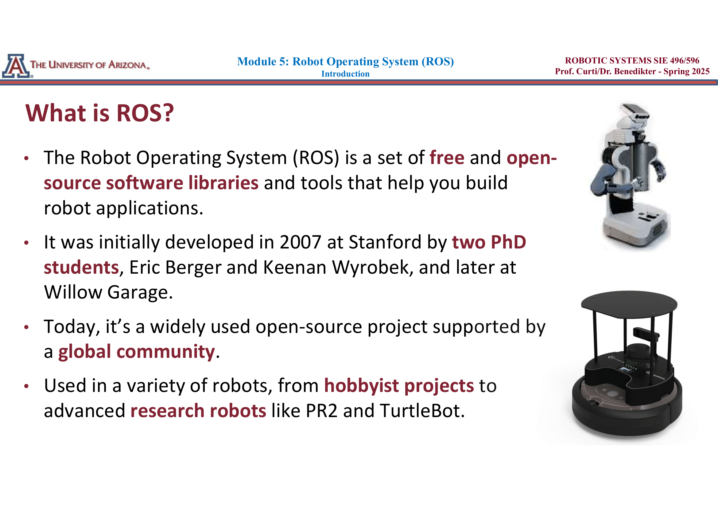 Introductory slide for ROS lecture
